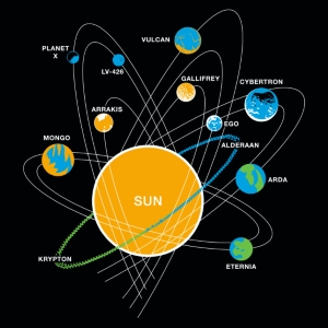 Fannish Solar System T-Shirt - Click Image to Close